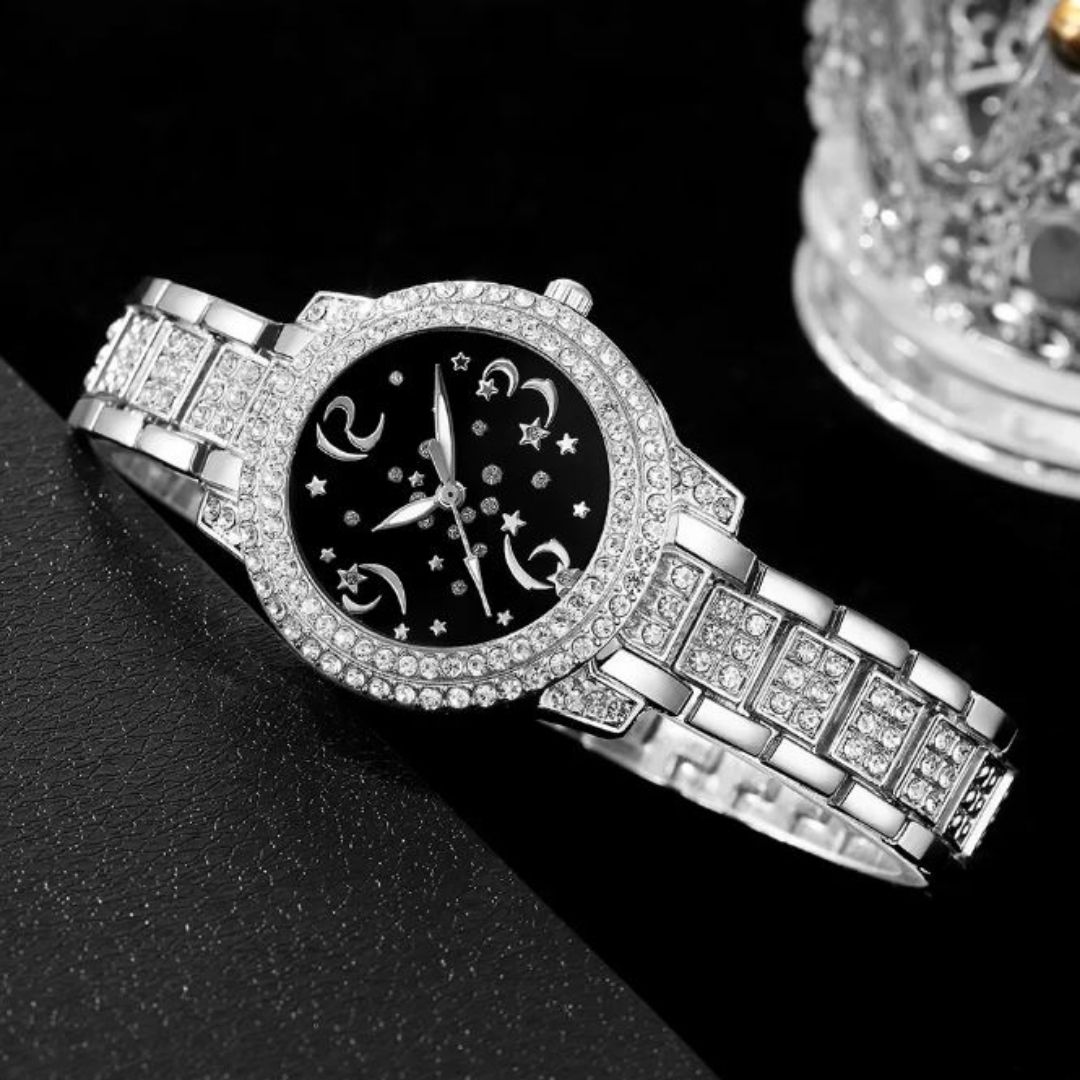 Eclat Newyork 5-Piece Women's Diamond Watch and Jewellery Set